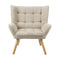 Armchair Fabric Upholstered Tub Chair Beige