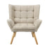 Armchair Fabric Upholstered Tub Chair Beige