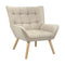 Oikiture Beige Armchair – High Back, Soft‑Medium Seat, Rubberwood Legs, Modern Design