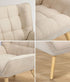 3x Armchair Sofa Lounge Fabric Upholstered Tub Beige