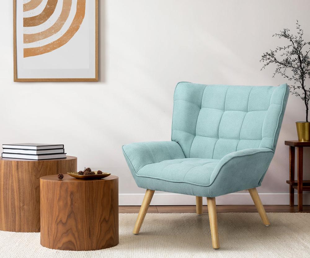 Armchair Fabric Upholstered Tub Chair Blue