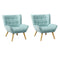 2x Armchair Sofa Lounge Fabric Upholstered Tub Blue