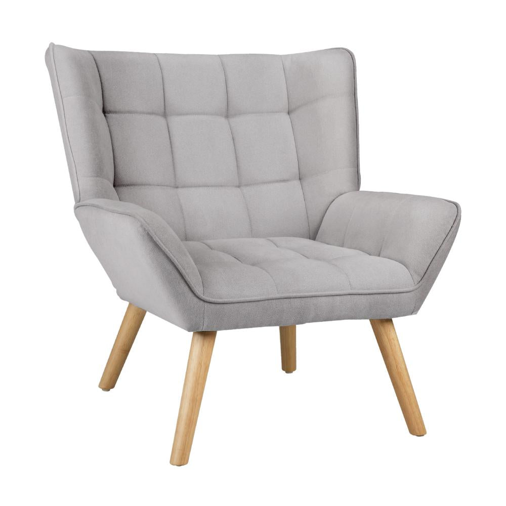 Armchair Fabric Upholstered Tub Chair Grey