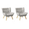 2x Armchair Sofa Lounge Fabric Upholstered Tub Grey