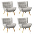 4x Armchair Sofa Lounge Fabric Upholstered Tub Grey