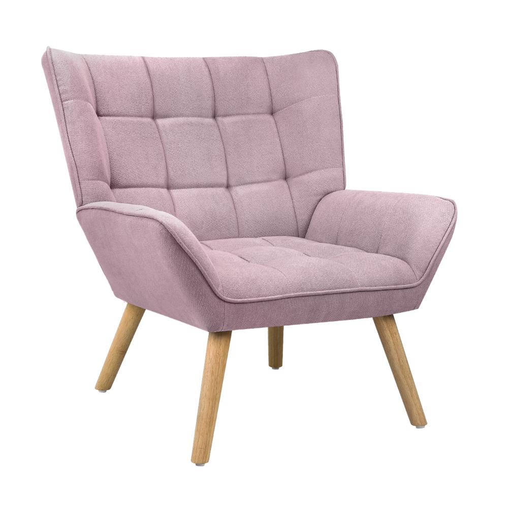 Armchair Fabric Upholstered Tub Chair Pink