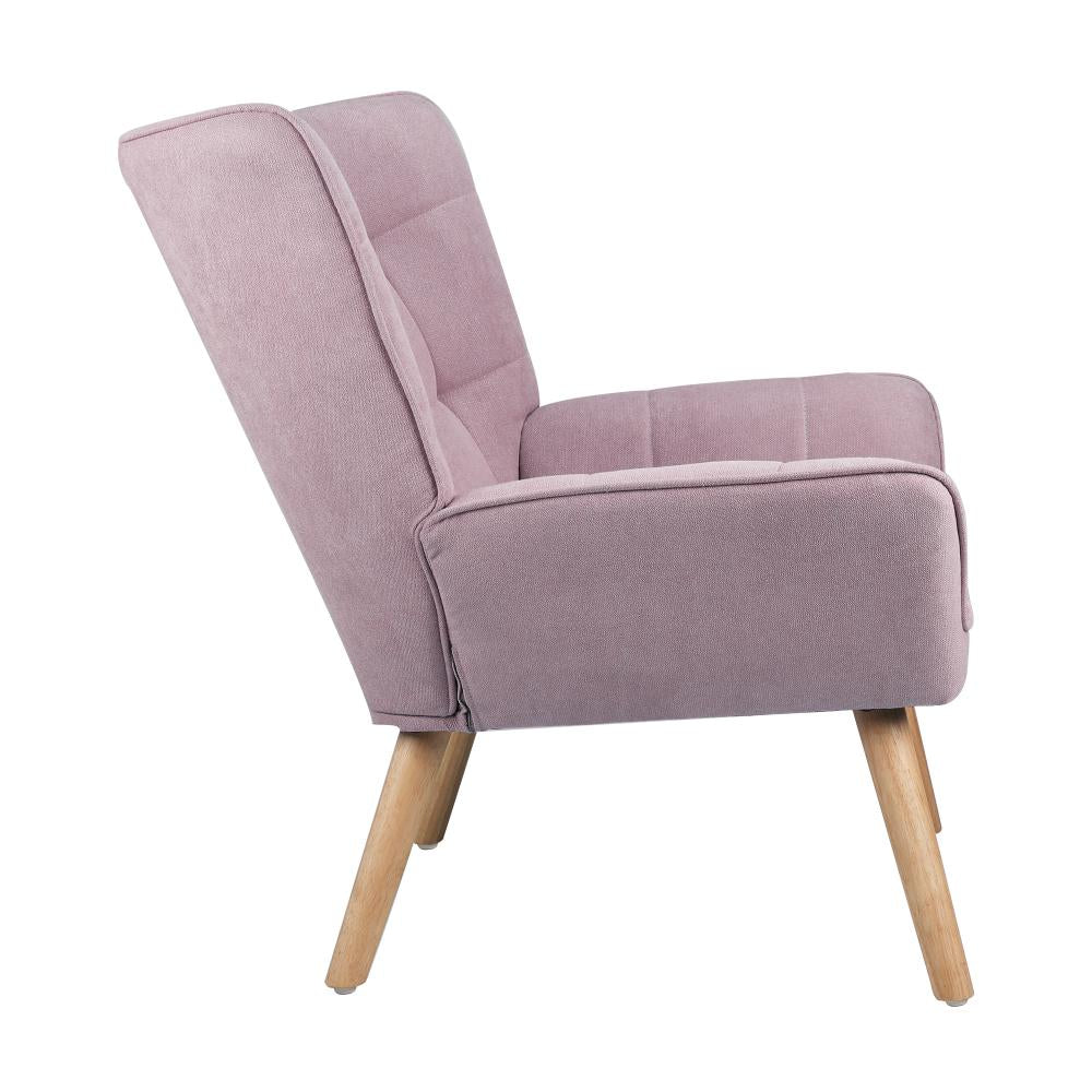 Armchair Fabric Upholstered Tub Chair Pink