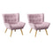 2x Armchair Sofa Lounge Fabric Upholstered Tub Pink