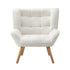 2x Armchair Sofa Lounge Sherpa Upholstered Tub White