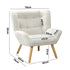 3x Armchair Sofa Lounge Sherpa Upholstered Tub White