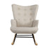 Rocking Chair Nursing Armchair Velvet Accent Chairs Upholstered Beige