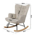 Rocking Chair Nursing Armchair Velvet Accent Chairs Upholstered Beige