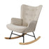 Rocking Chair Nursing Armchair Velvet Accent Chairs Upholstered Beige