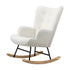Oikiture Rocking Chair Nursing Armchair Sherpa White