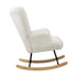 Oikiture Rocking Chair Nursing Armchair Sherpa White