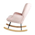 Rocking Chair Nursing Armchair Velvet Accent Upholstered Pink
