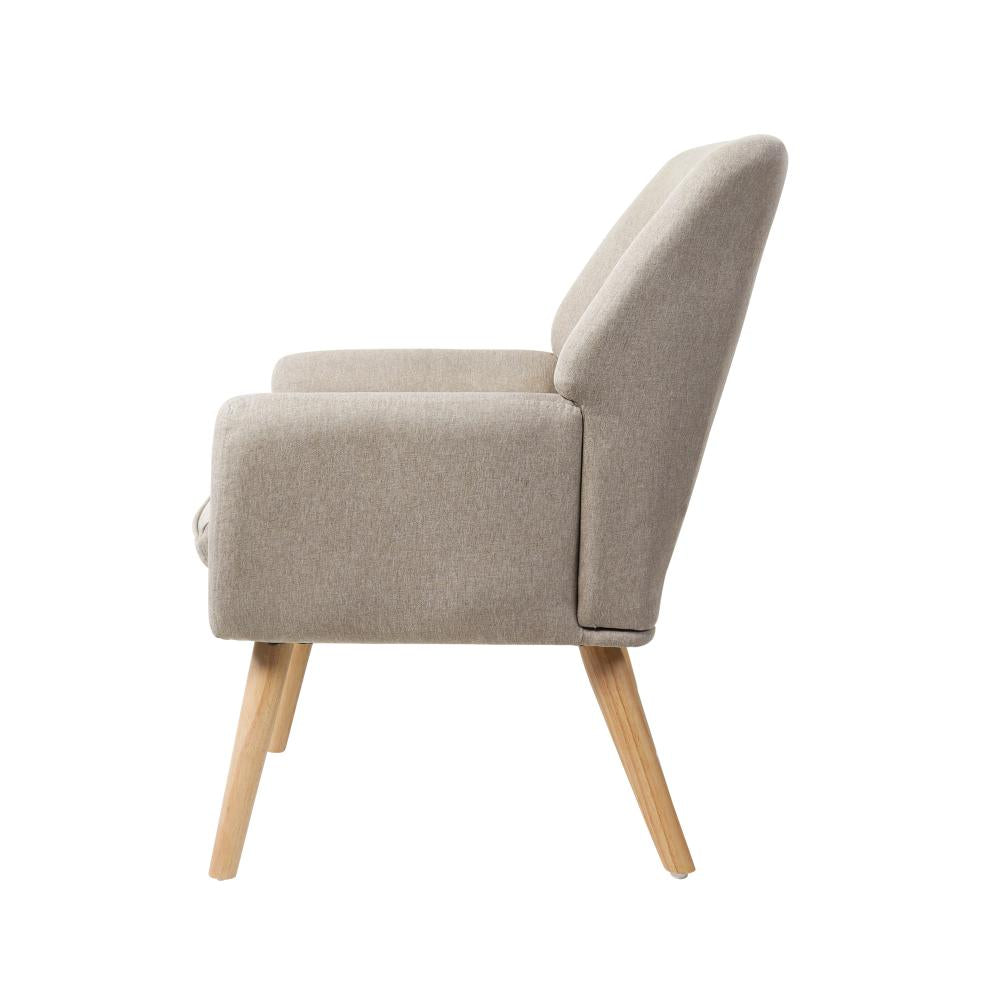 Armchair Linen Fabric Beige