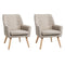 2x Armchair Lounge Chair Linen Tub Chairs Sofa Beige