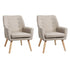 2x Armchair Lounge Chair Linen Tub Chairs Sofa Beige