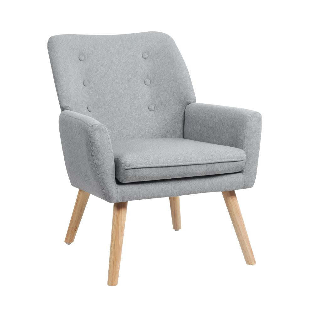 Armchair Linen Fabric Grey