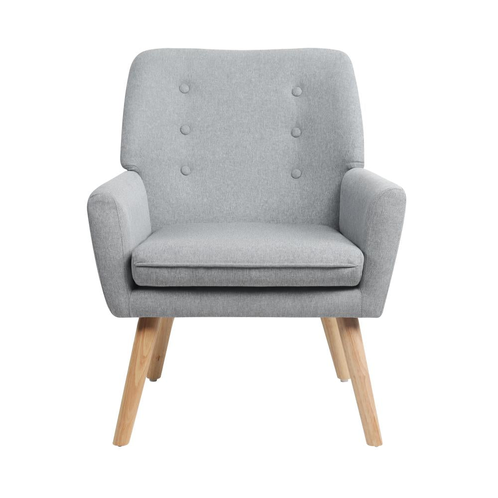 Armchair Linen Fabric Grey