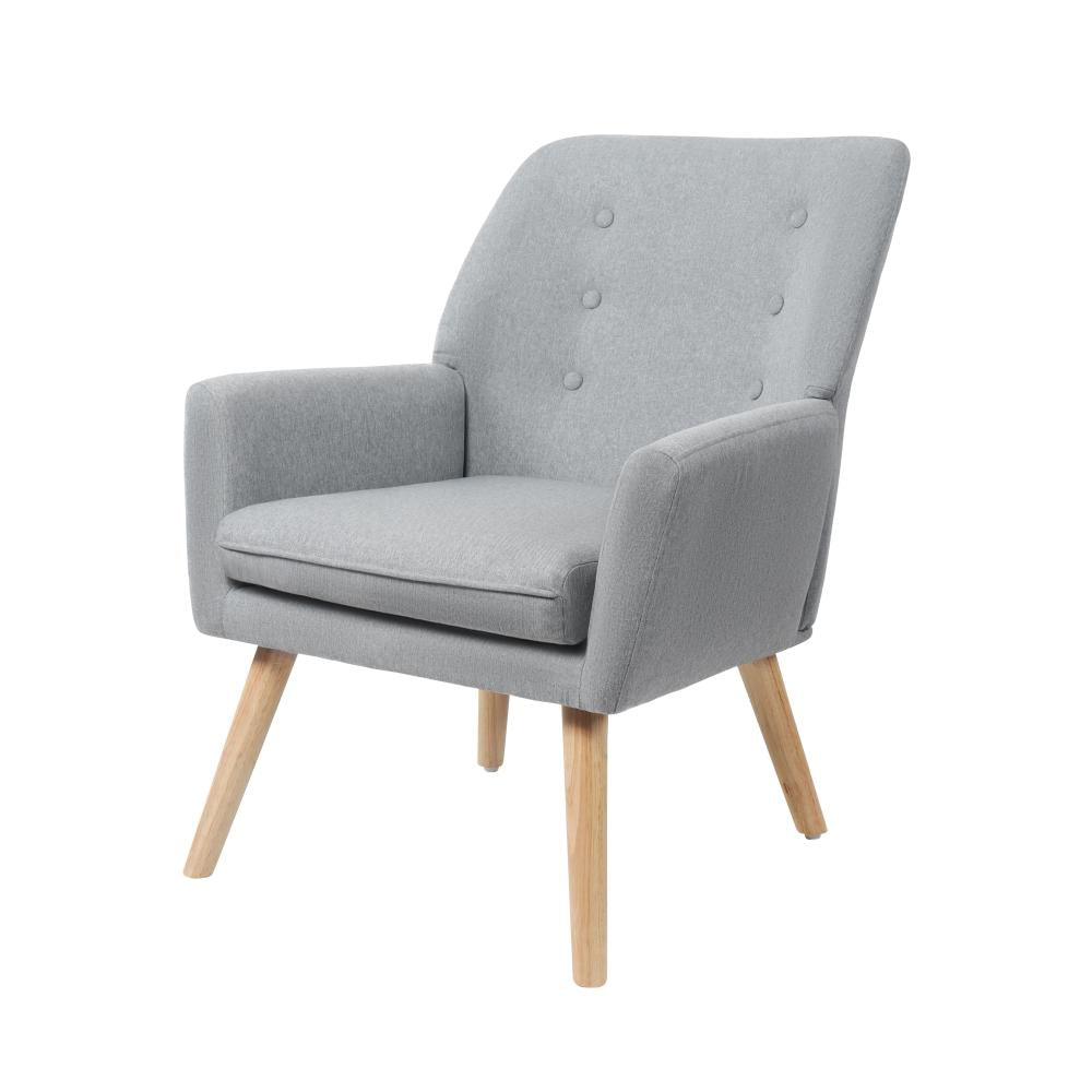 Armchair Linen Fabric Grey