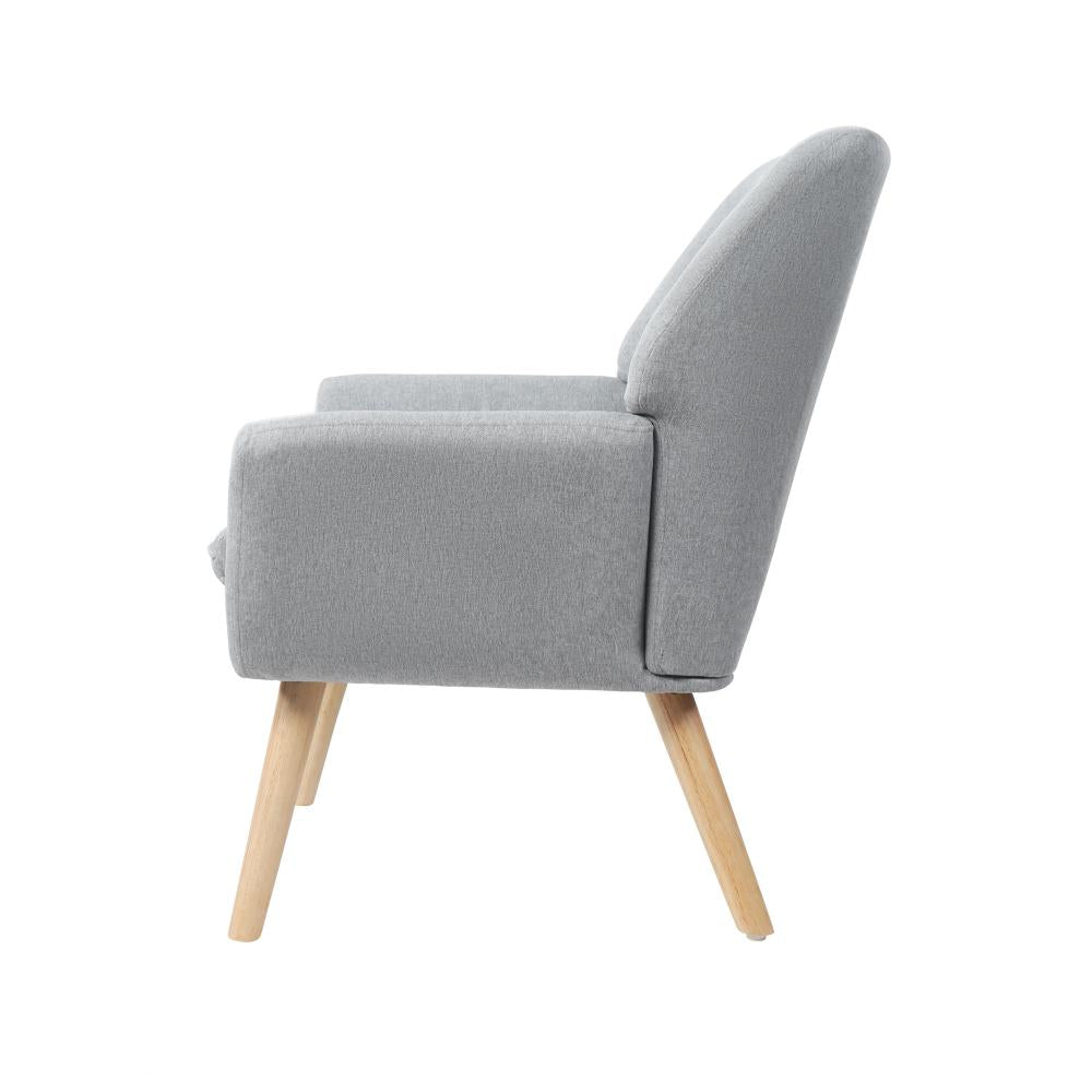Armchair Linen Fabric Grey