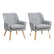 2x Armchair Lounge Chair Linen Tub Chairs Sofa Grey