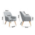 2x Armchair Lounge Chair Linen Tub Chairs Sofa Grey