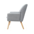 2x Armchair Lounge Chair Linen Tub Chairs Sofa Grey