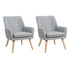2x Armchair Lounge Chair Linen Tub Chairs Sofa Grey