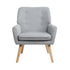 4x Armchair Lounge Chair Linen Tub Chairs Sofa Grey
