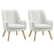 2x Armchair Lounge Chair Sherpa Tub Chairs Sofa White