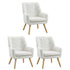 3x Armchair Lounge Chair Sherpa Tub Chairs Sofa White