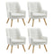 4x Armchair Lounge Chair Sherpa Tub Chairs Sofa White