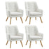 4x Armchair Lounge Chair Sherpa Tub Chairs Sofa White