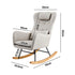 3x Rocking Chair Nursing Armchair Linen 2 Pillow Beige
