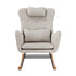 4x Rocking Chair Nursing Armchair Linen 2 Pillow Beige