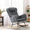 Sherpa Rocking Chair Grey with Headrest & Bolster Pillow