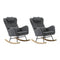 2x Rocking Armchair Nursing Sherpa Chairs With 2 Pillow Grey