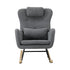 2x Rocking Armchair Nursing Sherpa Chairs With 2 Pillow Grey