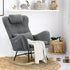 2x Rocking Armchair Nursing Sherpa Chairs With 2 Pillow Grey
