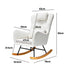 Rocking Chair Nursing Armchair Sherpa Accent Chairs With 2 Pillow White