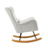 Rocking Chair Nursing Armchair Sherpa Accent Chairs With 2 Pillow White