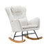 2x Rocking Chair Nursing Armchair Sherpa 2 Pillow White