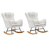 2x Rocking Chair Nursing Armchair Sherpa 2 Pillow White