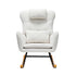 Oikiture 4x Rocking Chair Nursing Armchair Sherpa 2 Pillow White