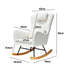 Oikiture 4x Rocking Chair Nursing Armchair Sherpa 2 Pillow White