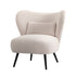 Armchair with Lumbar Pillow Wingback Velvet Beige
