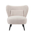 2x Armchair Lounge Chair Lumbar Pillow Wingback Velvet Beige